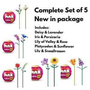 Zuru MAX Premium Building Bricks Flower Collection: Stem Bouquet COMPLETE SET